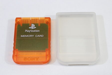 Official SONY PlayStation 1 OEM Memory Card Clear Orange W/ Case for PS1 Console CIB (B) SONY PlayStation 1 PS1