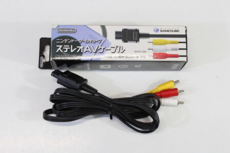 OEM Nintendo RCA AV Cable Black Plug GC SNES N64 SFC Boxed (B)