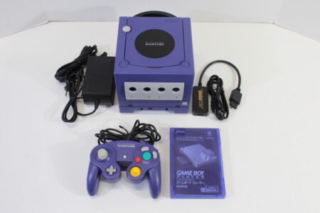 Nintendo GameCube Indigo Purple Console DOL-001 W/ US/JPN Region Switch Gameboy Player W/ Start Up disc Controller AV Cable AC Adapter GC Play US & Japan Region Games (A)