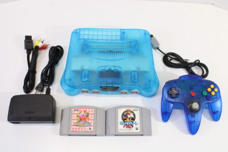 Nintendo 64 Clear Ice Sky Blue Transparent Console Mario Kart 64 Kirby Crystal Shards Controller ACAV White LED Mod NTSC REGION FREE (A) N64