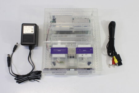 Super Nintendo Console Transparent Crystal Clear AC AV Super Famicom Conversion NTSC REGION FREE MOD (A) Super Nintendo SNES Super Famicom SFC