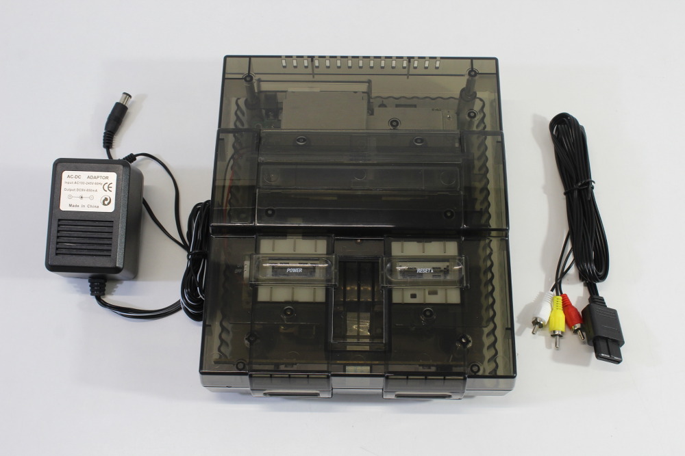 Super Nintendo Console Transparent Clear Black AC AV Super Famicom