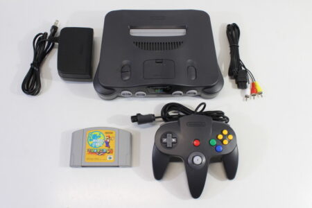 Nintendo 64 Charcoal Grey Black Console Black Controller Mario Tennis Bundle AV AC REGION FREE (B) Nintendo 64 N64