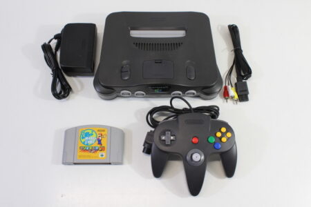 Nintendo 64 Charcoal Grey Black Console Black / Gray Controller Mario Tennis Bundle AV AC REGION FREE (B) Nintendo 64 N64