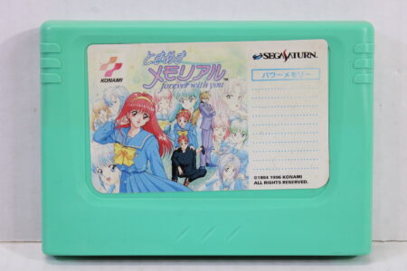 Sega Saturn Power Memory Cartridge Tokimeki Memorial Sticker Green SS Back Up SAVE (B)