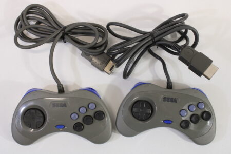Lot of 2 Official Sega Saturn Gray Controllers HSS-0101 (B) SEGA Saturn SS