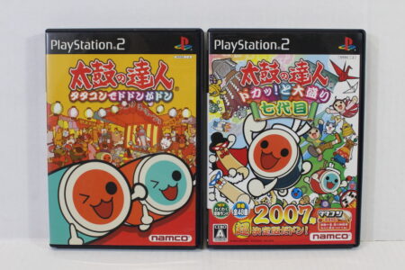 Lot of 2 Taiko no Tatsujin Drum Master Tatakon de Dodon ga Don & 7 Daime CIB (B) SONY PlayStation 2 PS2