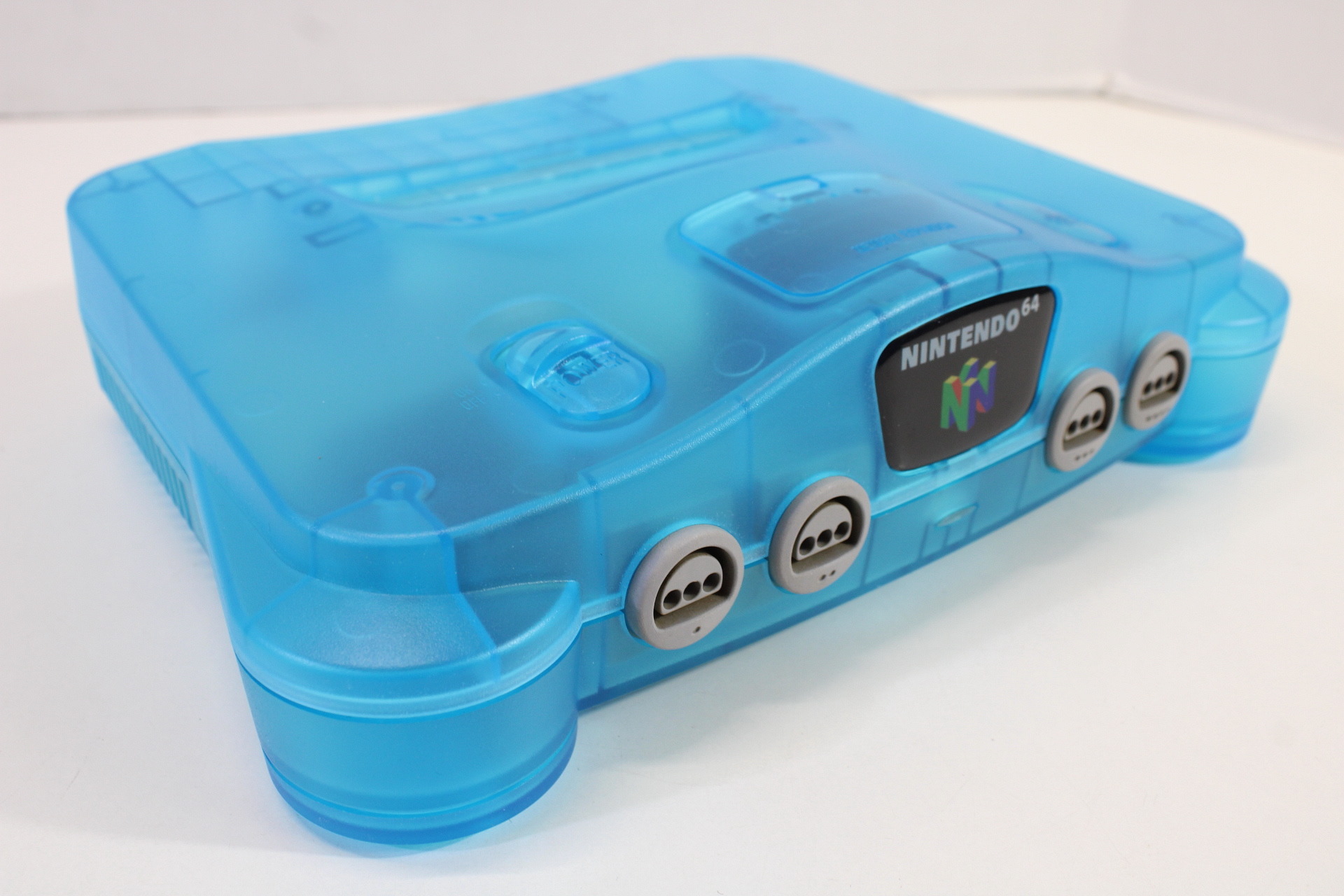 Nintendo 64 Clear Ice Blue Transparent Console White LED Mod NTSC REGION FREE & Blue Controller AC AV (A) N64