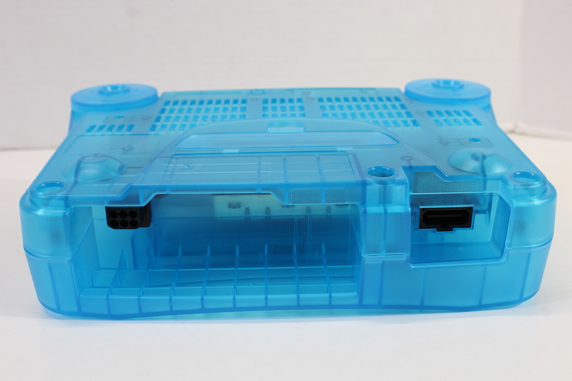 Nintendo 64 Clear Ice Blue Transparent Console White LED Mod NTSC REGION FREE & Blue Controller AC AV (A) N64