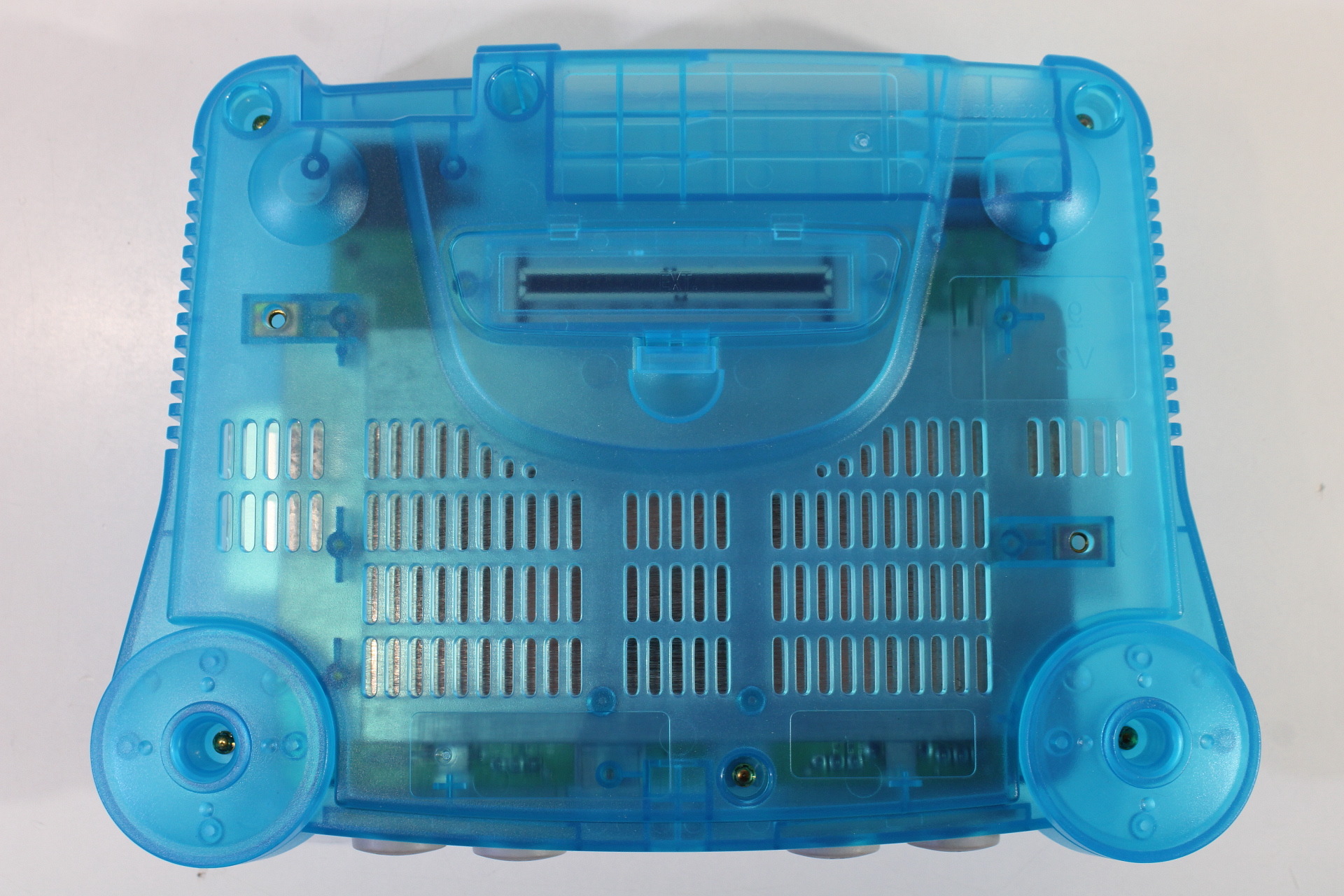 Nintendo 64 Clear Ice Blue Transparent Console White LED Mod NTSC REGION FREE & Blue Controller AC AV (A) N64