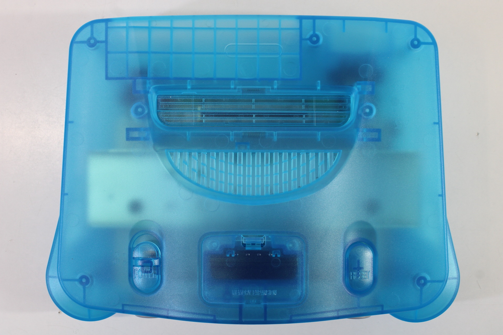 Nintendo 64 Clear Ice Blue Transparent Console White LED Mod NTSC