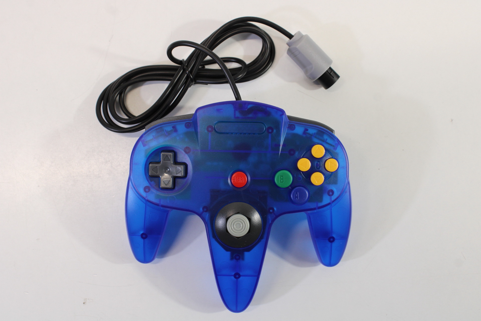 Nintendo 64 Clear Ice Blue Transparent Console White LED Mod NTSC REGION FREE & Blue Controller AC AV (A) N64