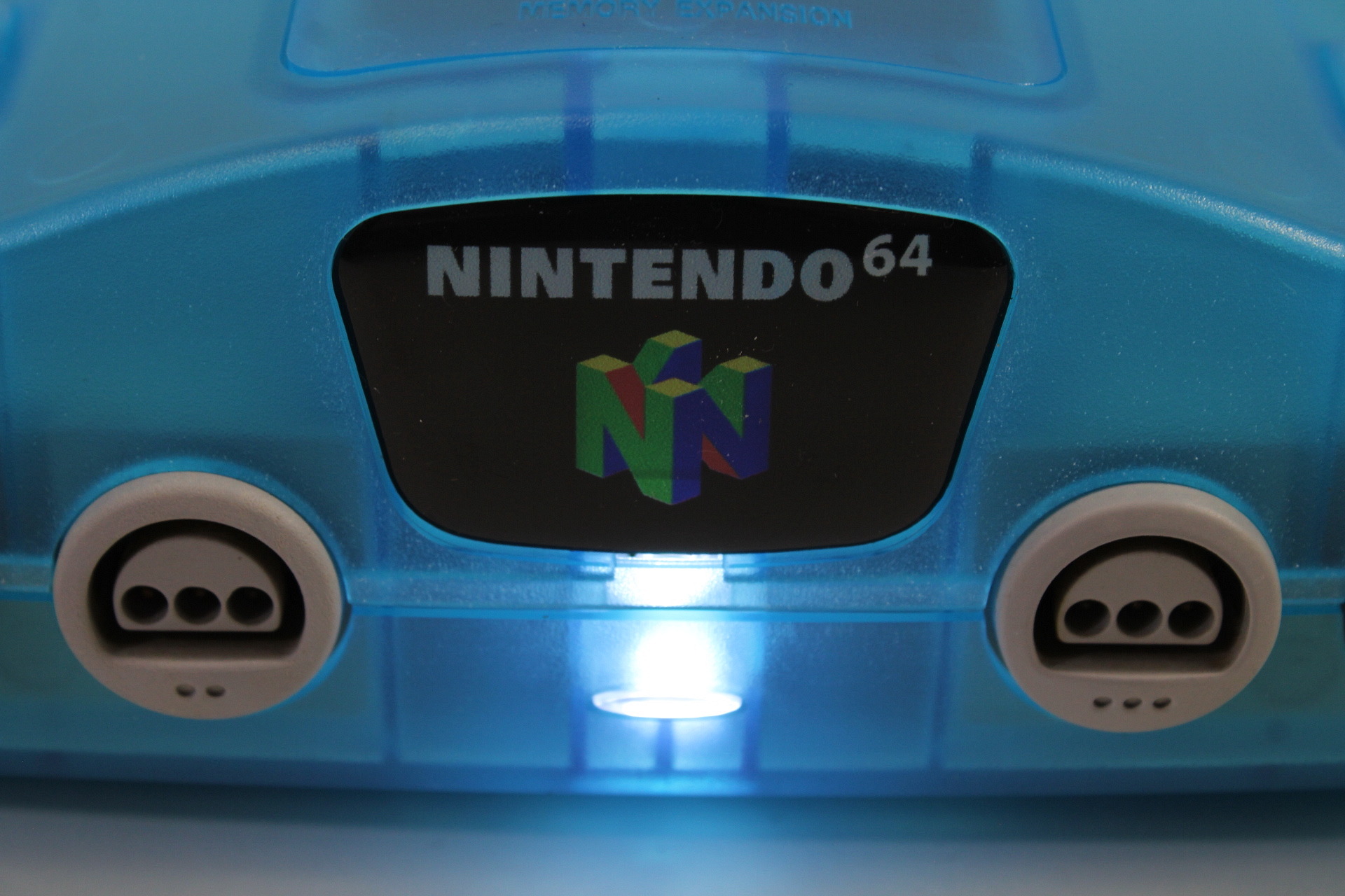 Nintendo 64 Clear Ice Blue Transparent Console White LED Mod NTSC