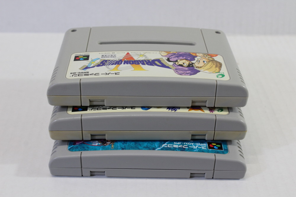 Lot of 3 Dragon Quest 3 5 6 III V VI (B) Nintendo Super Famicom SFC