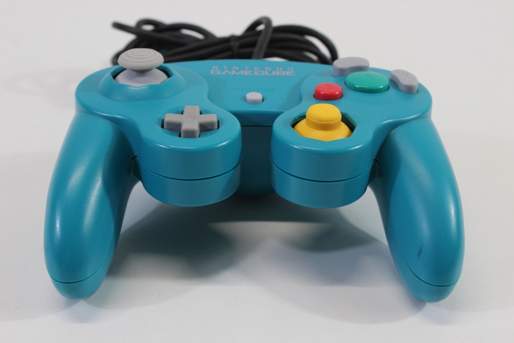 Official Nintendo Gamecube Controller Emerald Blue Teal T3 OEM Cosmetic Wears GC (C)