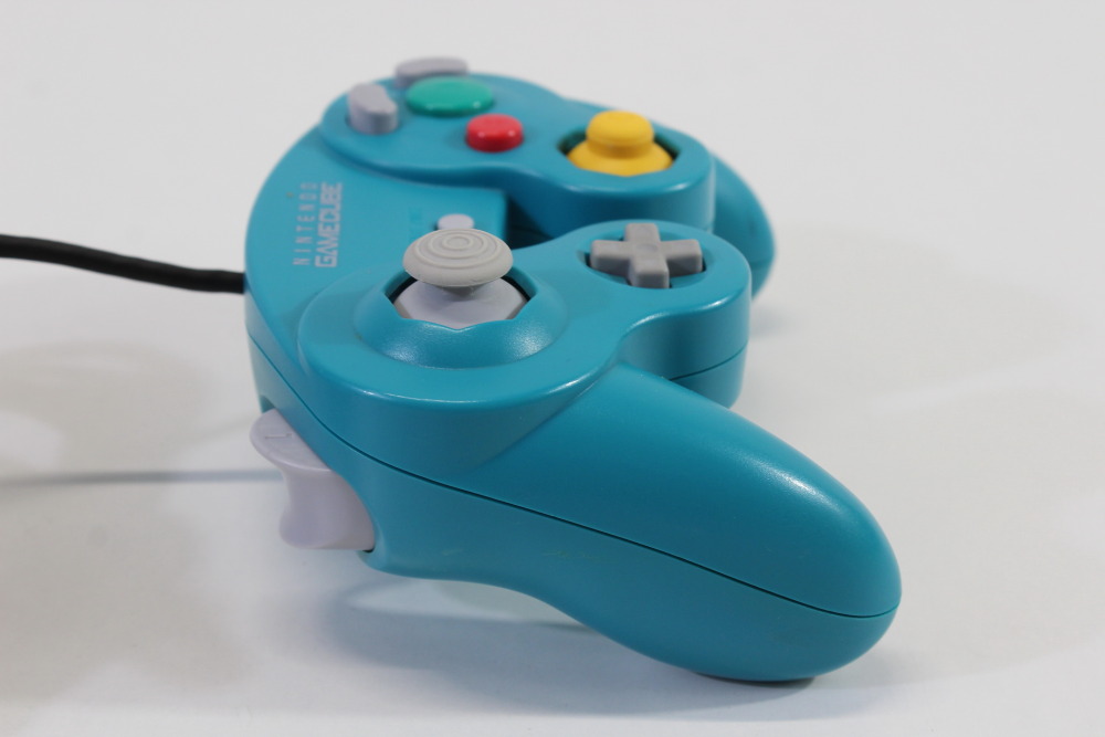 Official Nintendo Gamecube Controller Emerald Blue Teal T3 OEM Cosmetic Wears GC (C)
