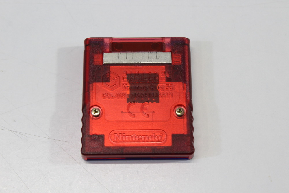 Official Nintendo GameCube Memory Card 59 Blocks Clear Blue Red Pokemon Box OEM DOL-008 (B)