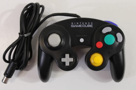 Official Nintendo Gamecube Controller Jet Black Cord Damage GC (D)