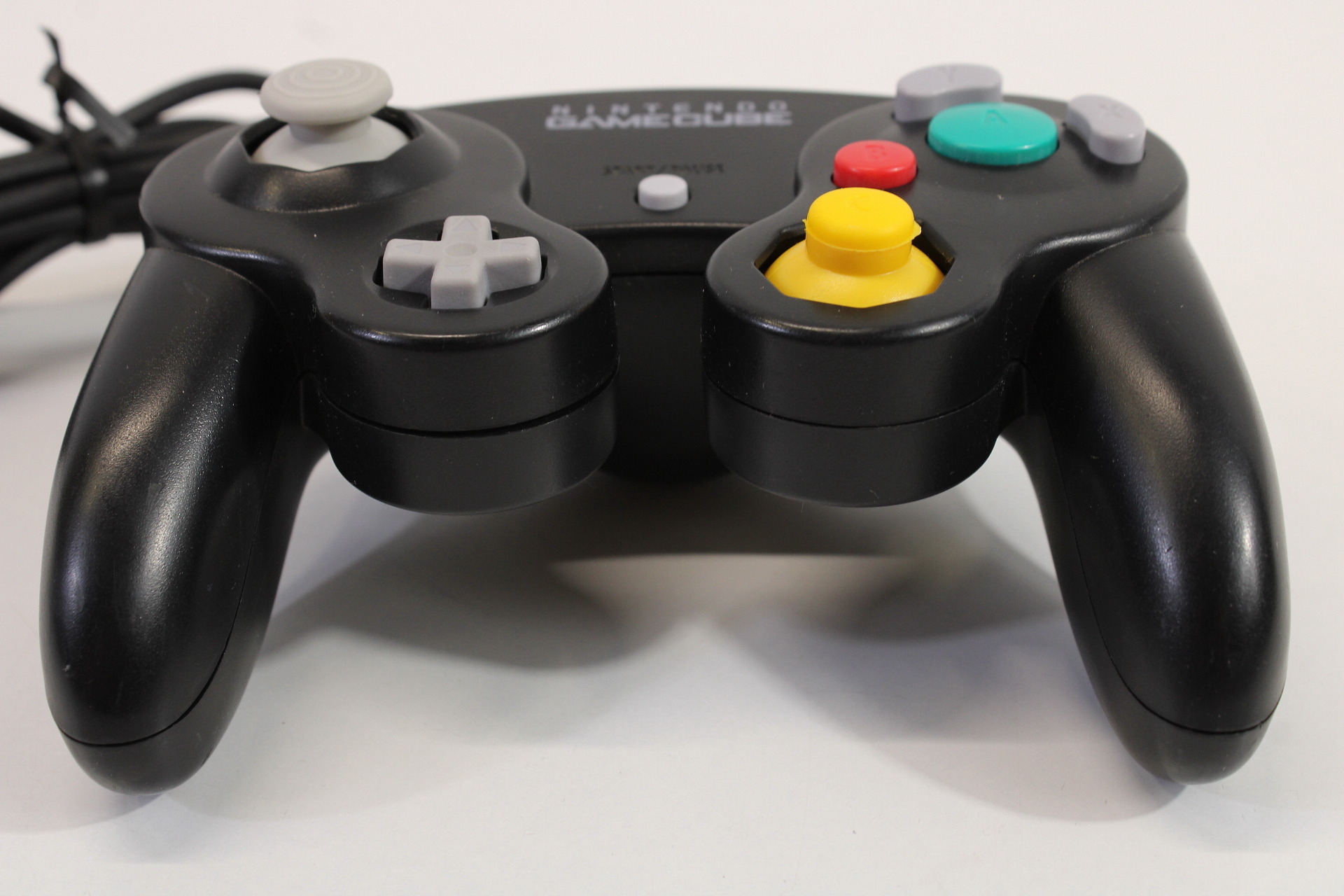 Official Nintendo Gamecube Controller Jet Black Cord Damage GC (D)