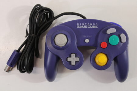 Official Nintendo Gamecube Controller Indigo Purple Cord Damage GC (D)