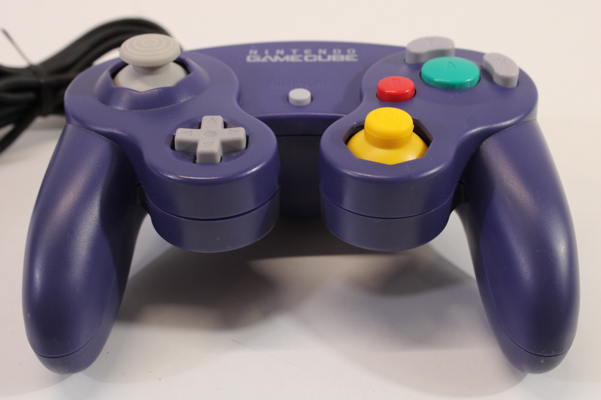 Official Nintendo Gamecube Controller Indigo Purple Cord Damage GC (D)