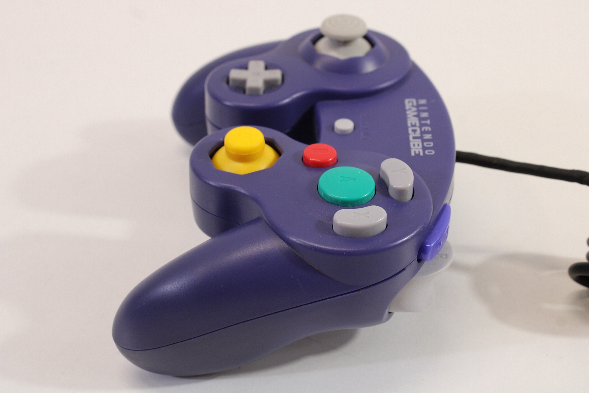 Official Nintendo Gamecube Controller Indigo Purple Cord Damage GC (D)