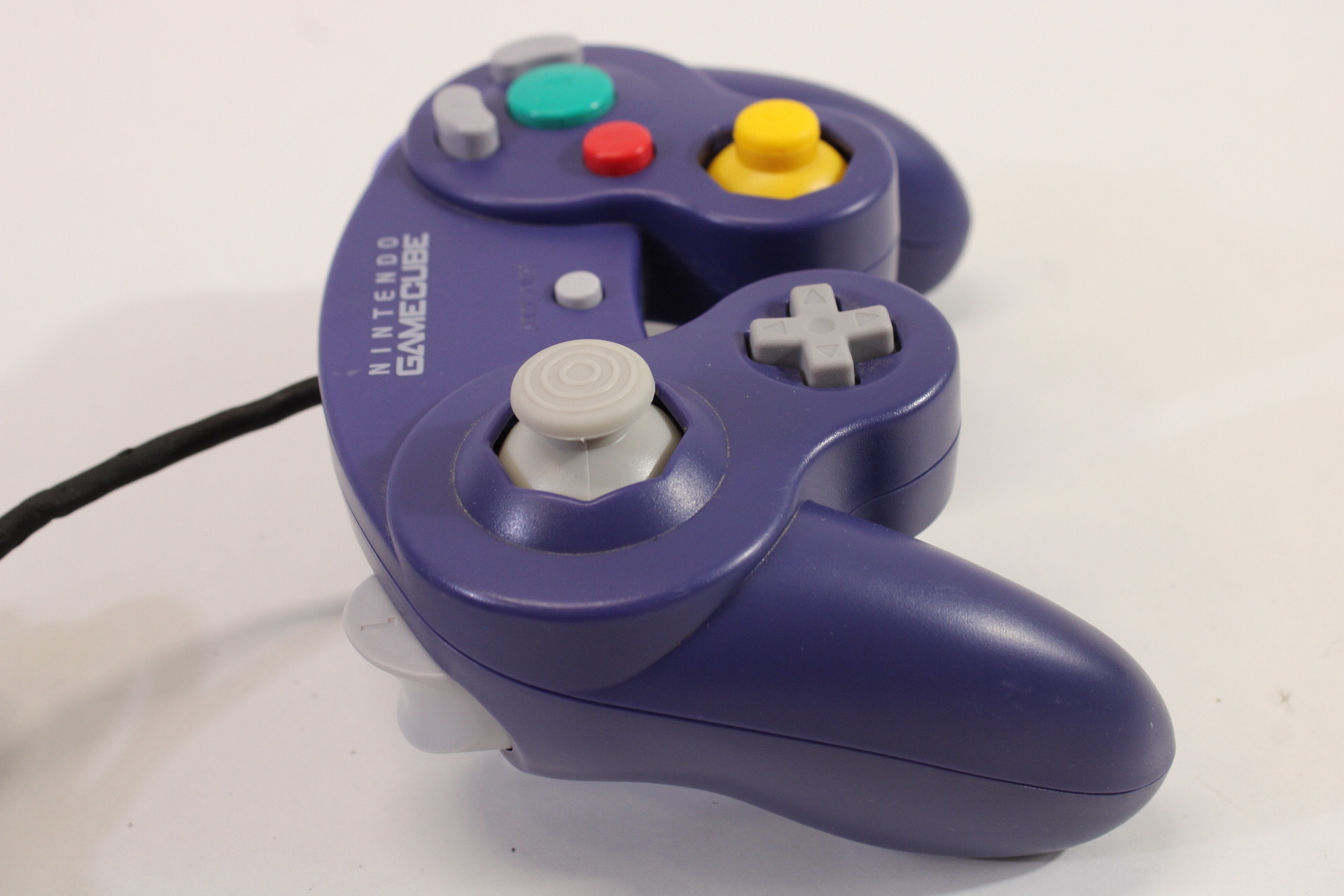 Official Nintendo Gamecube Controller Indigo Purple Cord Damage GC (D)