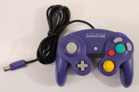 Official Nintendo Gamecube Controller Indigo Purple Cord Damage GC (D)