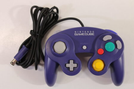 Official Nintendo Gamecube Controller Indigo Purple Cord Damage GC (D)