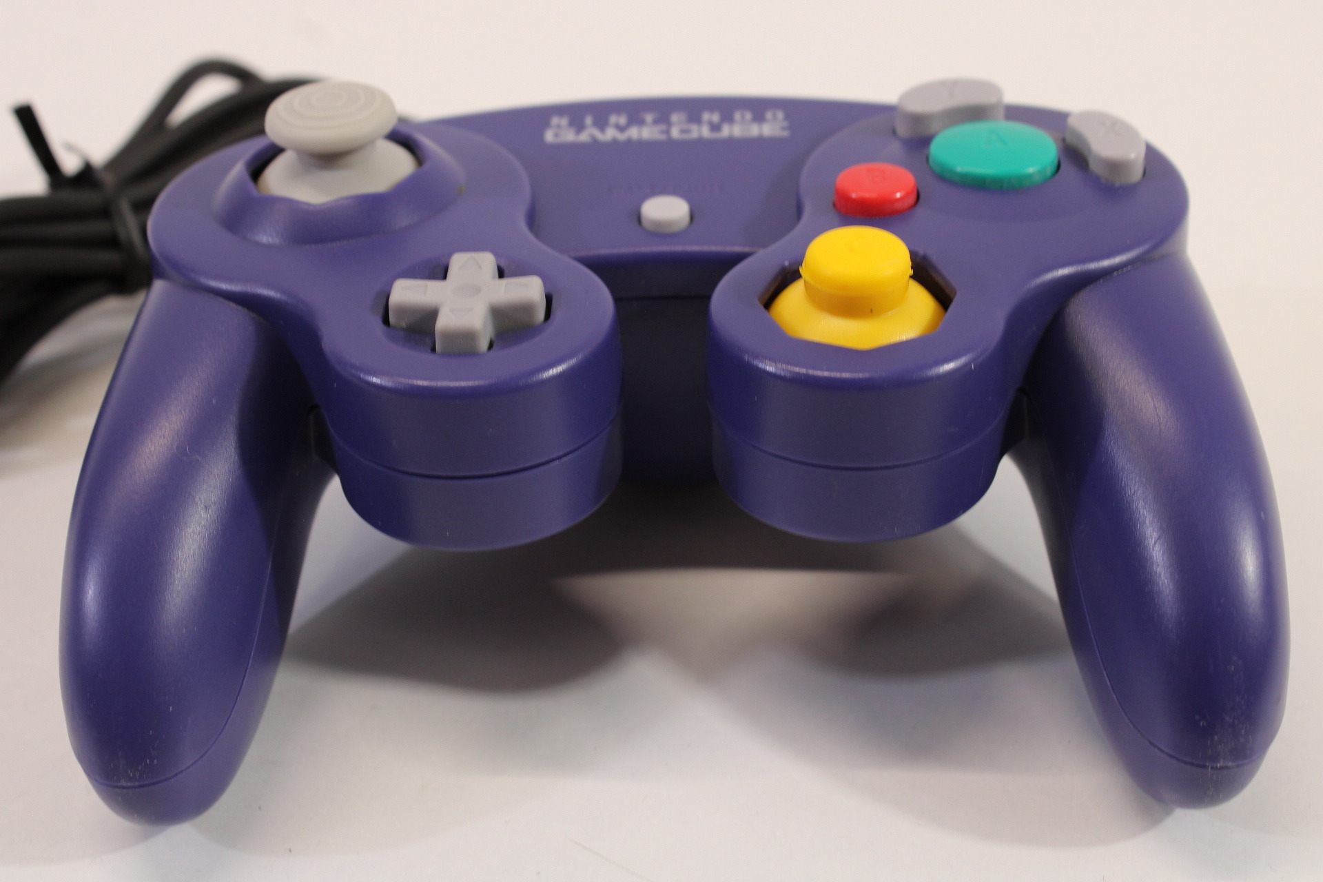 Official Nintendo Gamecube Controller Indigo Purple Cord Damage GC (D)