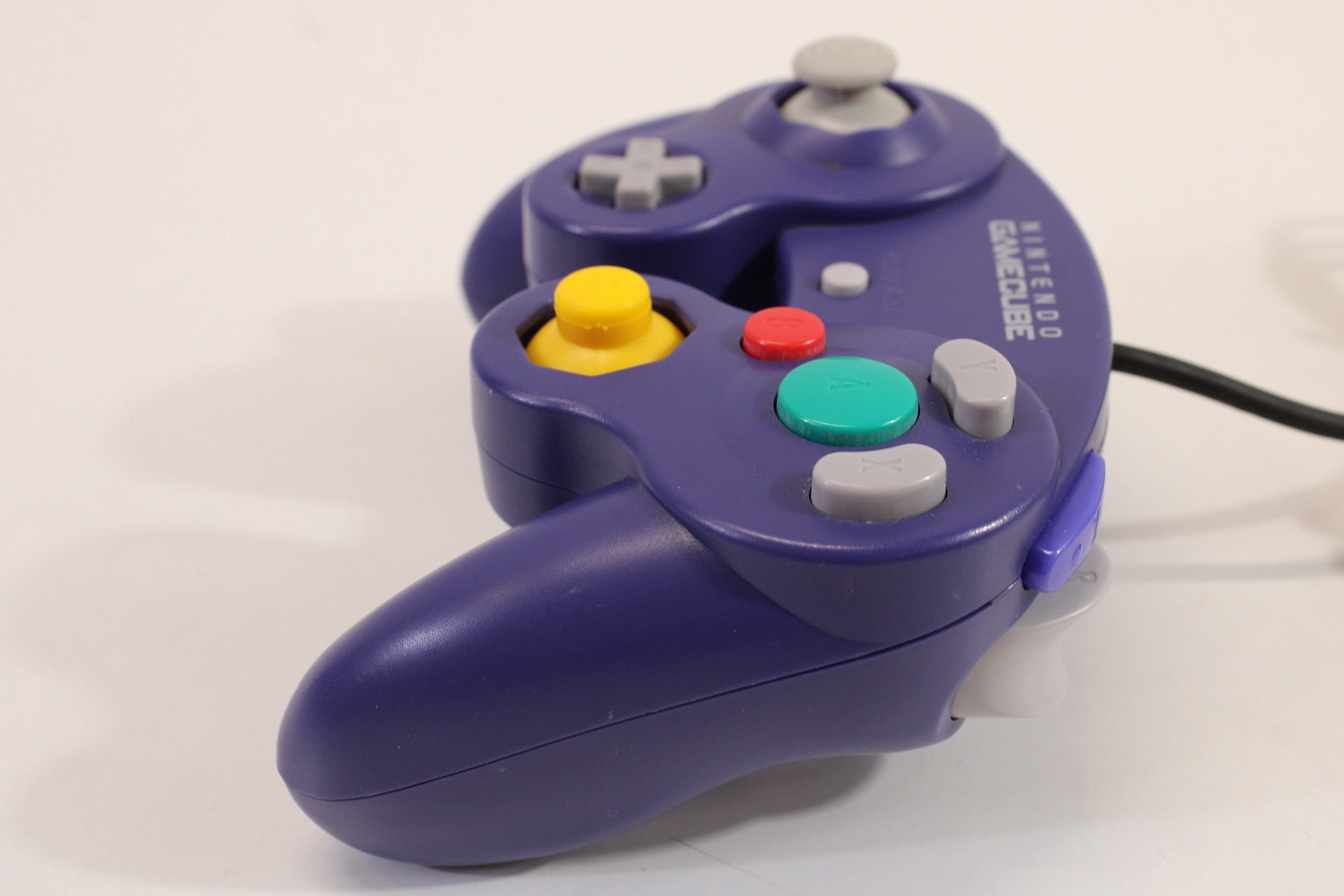 Official Nintendo Gamecube Controller Indigo Purple Cord Damage GC (D)