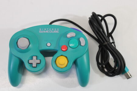 Official Nintendo Gamecube Controller Emerald Blue Teal OEM Discolored GC (C)
