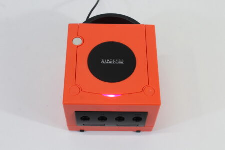 Nintendo GameCube Console Only Warm Red x Black DOL-001 GC Play US Region Games Pink LED (A)