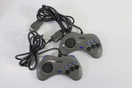Lot of 2 Official Sega Saturn Gray Controllers HSS-0101 (B) SEGA Saturn SS