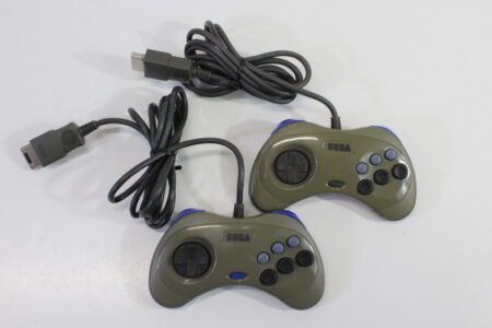 Lot of 2 Official Sega Saturn Gray Controllers HSS-0101 (C) SEGA Saturn SS
