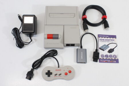 AV Famicom Console "New Famicom" HVC-101 Controller x1 AC Adapter S-Video to HDMI Adapter Cable (B) Nintendo Famicom FC