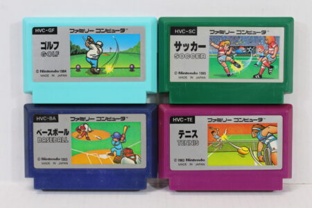 Lot of 4 Tennis Soccer Golf Baseball Picture Label (B) Nintendo Famicom FC