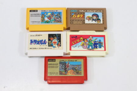 Lot of 5 Super Mario Bros Excite Bike Ikki Ninja Hattori Kun Doraemon (B) Nintendo Famicom FC