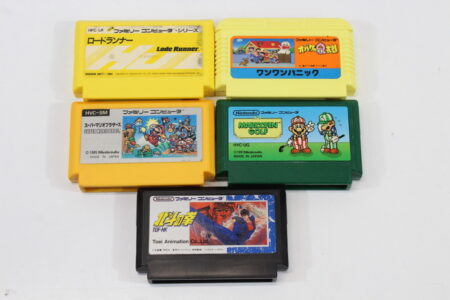 Lot of 5 Super Mario Bros Open Golf Hokuto no Ken Lode Runner Obake no Q Tarou Wan Wan Panic (B) Nintendo Famicom FC