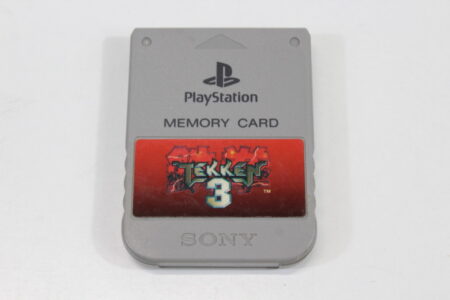 Official SONY PlayStation 1 OEM Memory Card SCPH-1020 Gray for PS1 Console Tekken 3 Sticker (B) SONY PlayStation 1 PS1