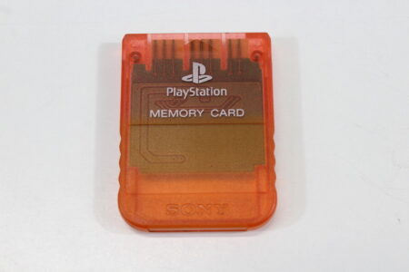 Official SONY PlayStation 1 OEM Memory Card SCPH-1020 Clear Red Pink for PS1 Console (B Slightly Discolored) SONY PlayStation 1 PS1