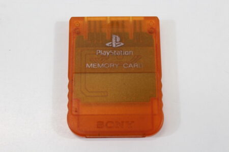 Official SONY PlayStation 1 OEM Memory Card SCPH-1020 Clear Red Pink Orange for PS1 Console (C Discolored Cosmetic Wears) SONY PlayStation 1 PS1