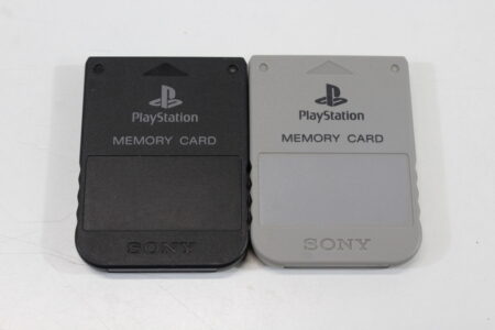 Lot of 2 Official SONY PlayStation 1 OEM Memory Card SCPH-1020 Gray Black for PS1 Console (B) SONY PlayStation 1 PS1