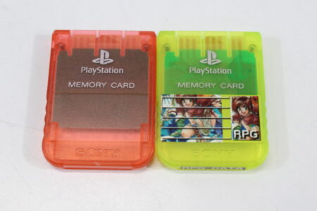 Lot of 2 Official SONY PlayStation 1 OEM Memory Card SCPH-1020 Clear Yellow Pink for PS1 Console (B) SONY PlayStation 1 PS1