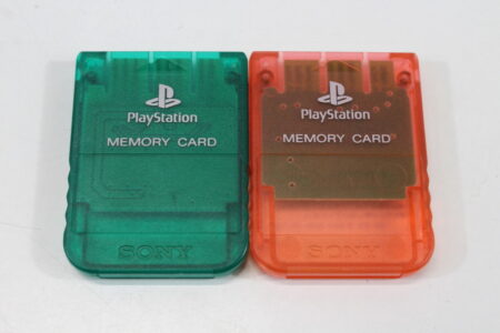 Lot of 2 Official SONY PlayStation 1 OEM Memory Card SCPH-1020 Clear Green Teal Pink for PS1 Console (B) SONY PlayStation 1 PS1