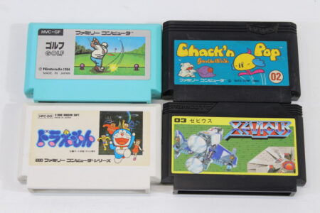 Lot of 4 Golf Chack'n Pop Doraemon XEVIOUS (B) Nintendo Famicom FC