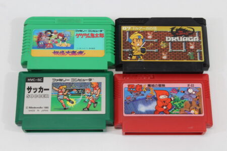 Lot of 4 Gegege no Kitaro Tower of Druaga Soccer Ninja Kun Majo no Bouken (B) Nintendo Famicom FC