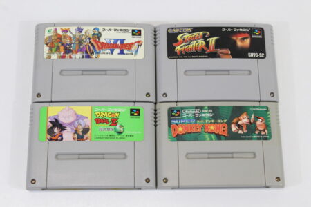 Lot of 4 Donkey Kong Country Street Fighter II 2 Dragon Ball Z 3 Quest VI 6 (B) Nintendo Super Famicom SFC