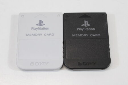 Lot of 2 Official SONY PlayStation 1 OEM Memory Card SCPH-1020 Light Gray Black for PS1 Console (B) SONY PlayStation 1 PS1