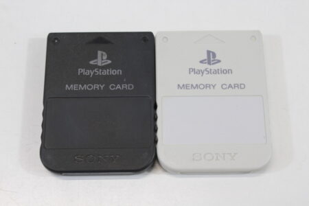 Lot of 2 Official SONY PlayStation 1 OEM Memory Card SCPH-1020 Light Gray Black for PS1 Console (B) SONY PlayStation 1 PS1